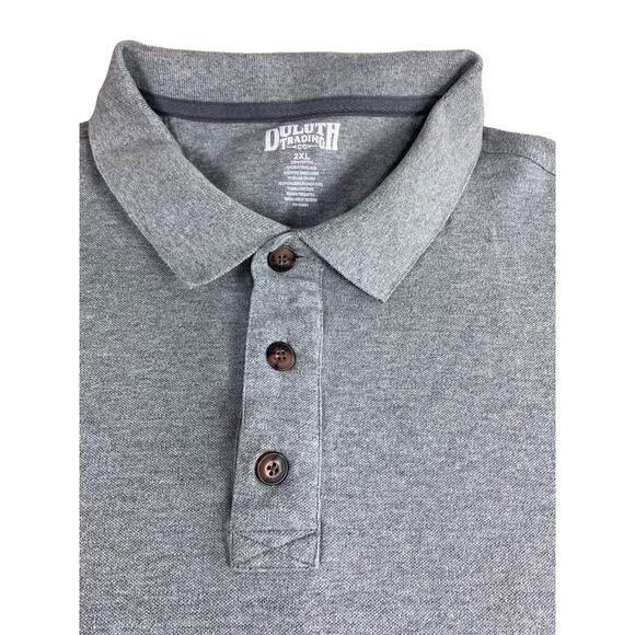 Duluth Trading Long Sleeve Polo Shirt Mens Size XL Gray 100% Cotton Collared - Picture 3 of 6